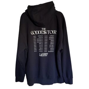 Laufey The Goddess 2024 Tour Crew Hoodie Sweatshirt Size 2X Navy